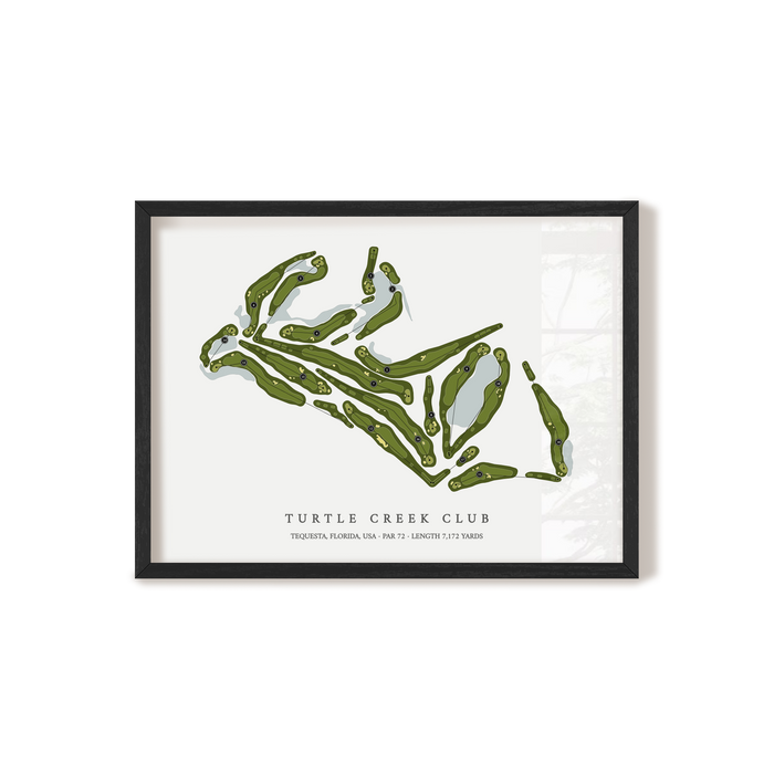 Turtle Creek Club | Golf Course Map | Black Frame