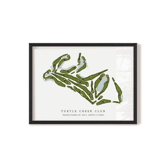Turtle Creek Club | Golf Course Map | Black Frame