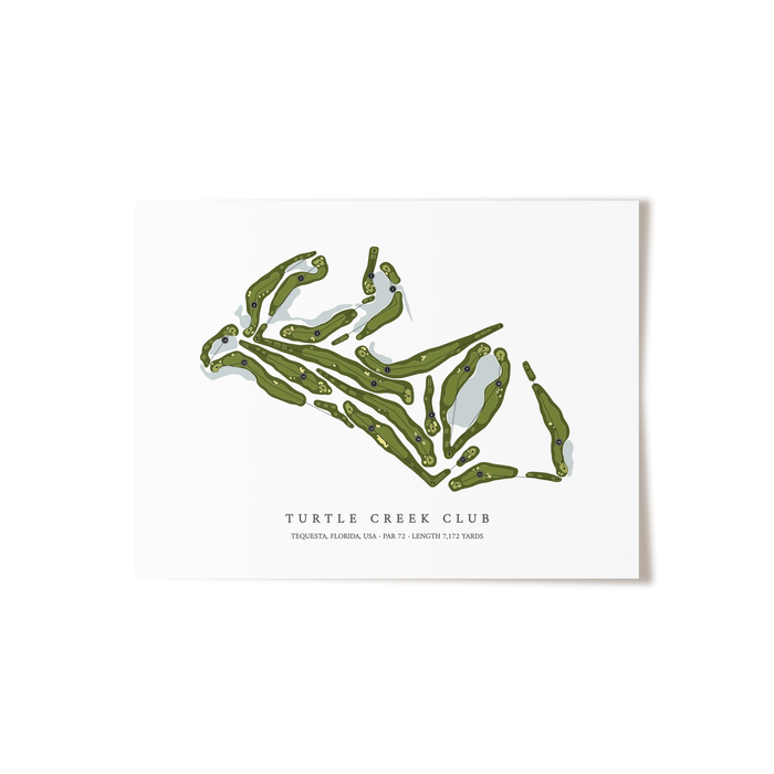 Turtle Creek Club | Golf Course Map | Unframed