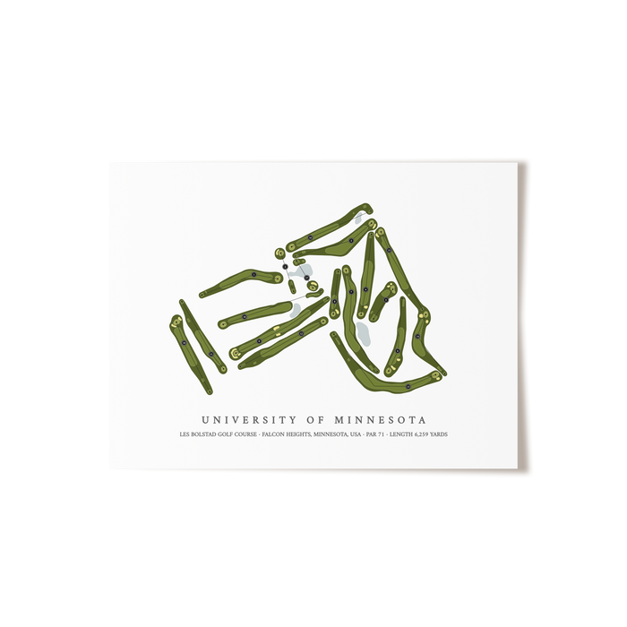 University of Minnesota - Les Bolstad Golf Course | Golf Course Map | Unframed