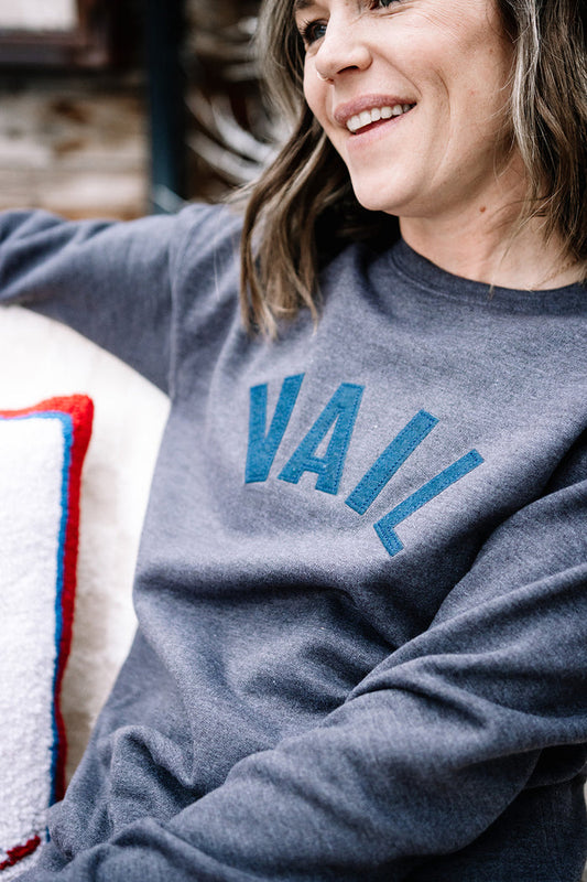 Vail Letterman Sweatshirt - Charcoal
