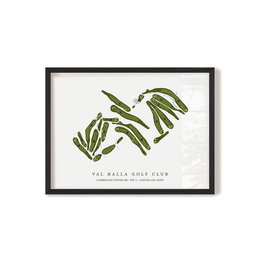 Val Halla Golf Club | Golf Course Map | Black Frame