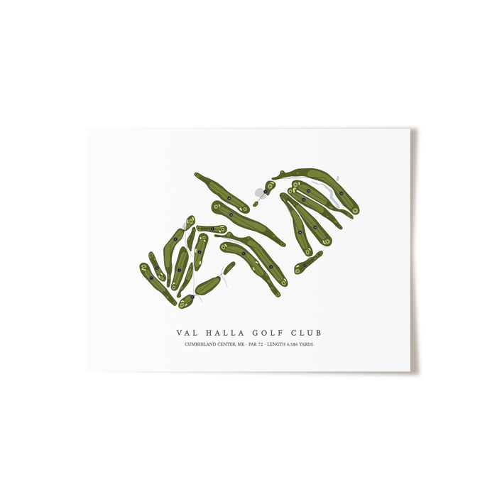 Val Halla Golf Club | Golf Course Map | Unframed