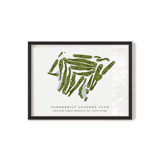 Vanderbilt Legends Club - North Course | Golf Course Map | Black Frame