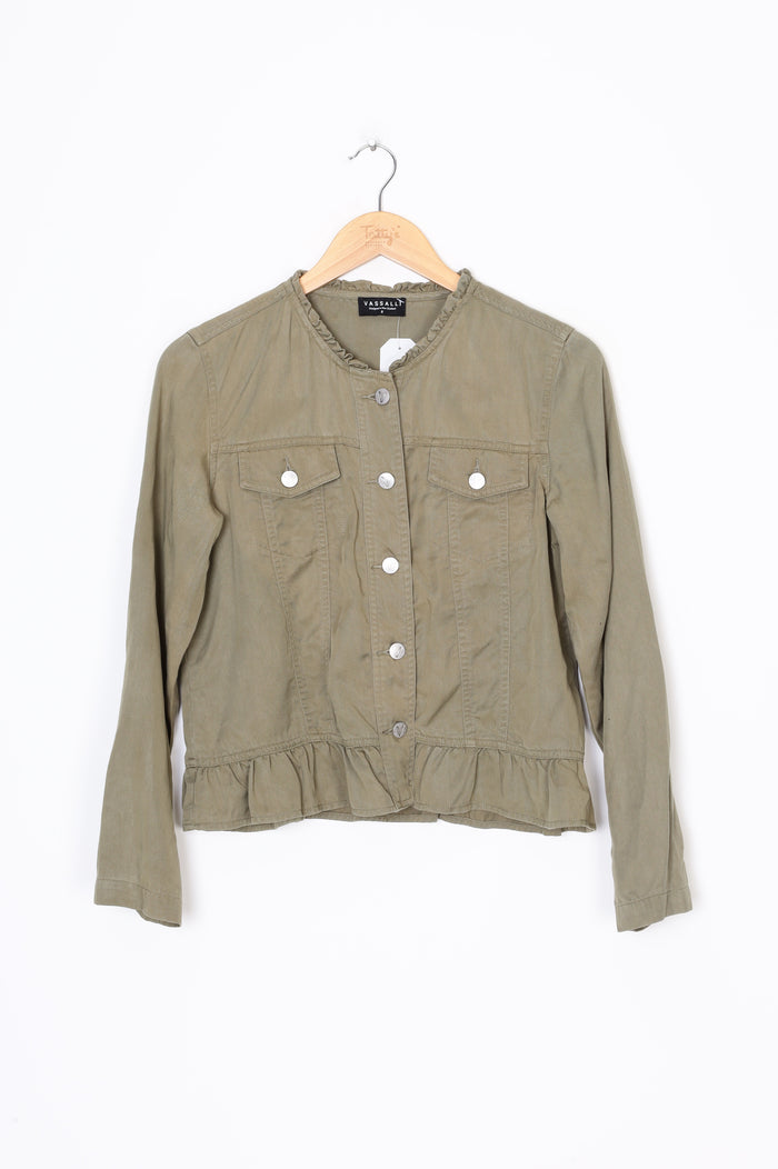 Vassalli  Womens Green Jacket Size 8