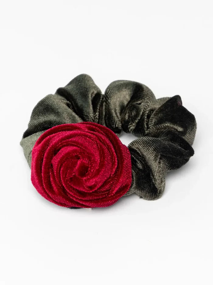 Velvet Rose Scrunchie - Red-view 1