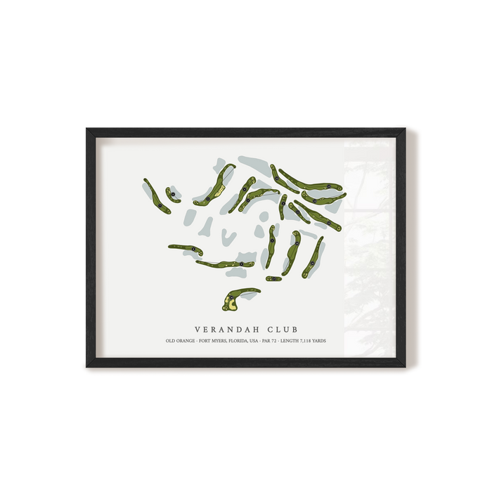 Verandah Club - Old Orange | Golf Course Map | Black Frame