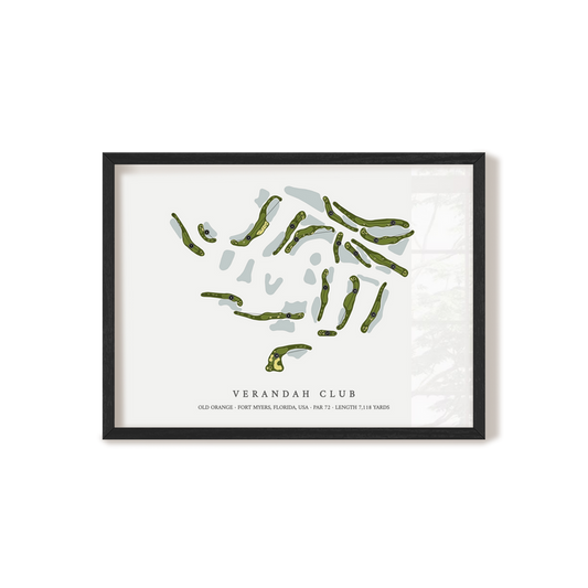 Verandah Club - Old Orange | Golf Course Map | Black Frame