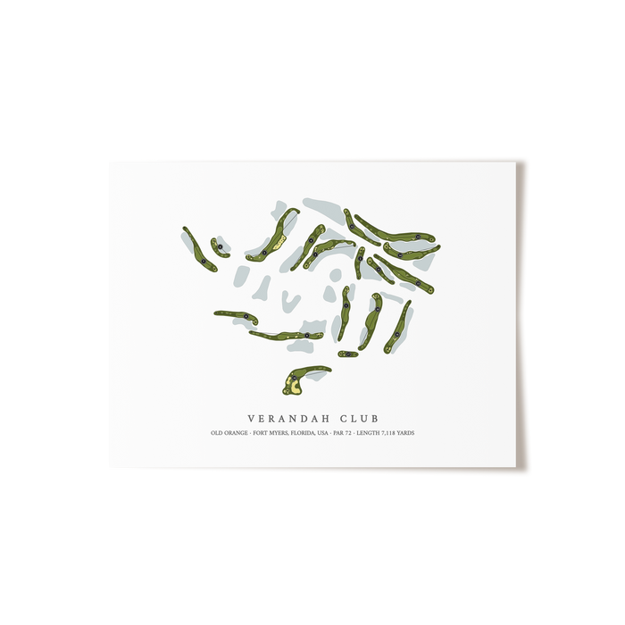 Verandah Club - Old Orange | Golf Course Map | Unframed