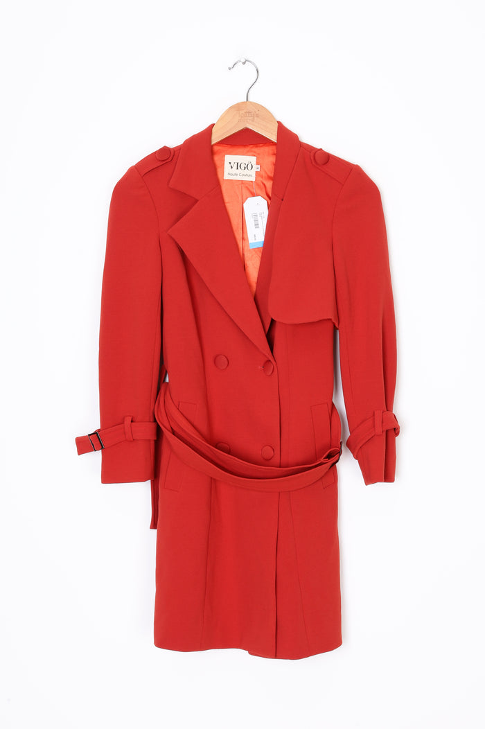 Vigo Haute Couture Womens Orange Coat Size S