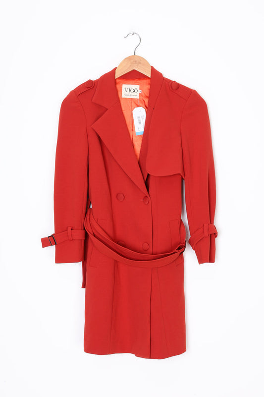 Vigo Haute Couture Womens Orange Coat Size S