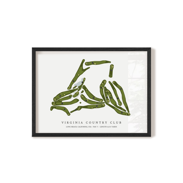 Virginia Country Club | Golf Course Map | Black Frame