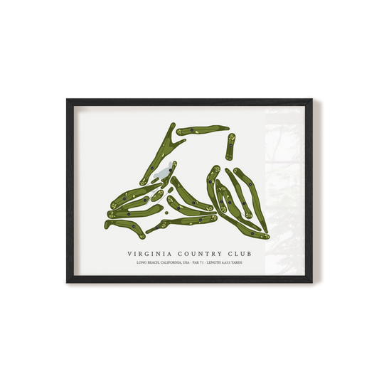 Virginia Country Club | Golf Course Map | Black Frame