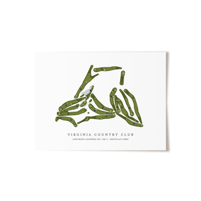 Virginia Country Club | Golf Course Map | Unframed