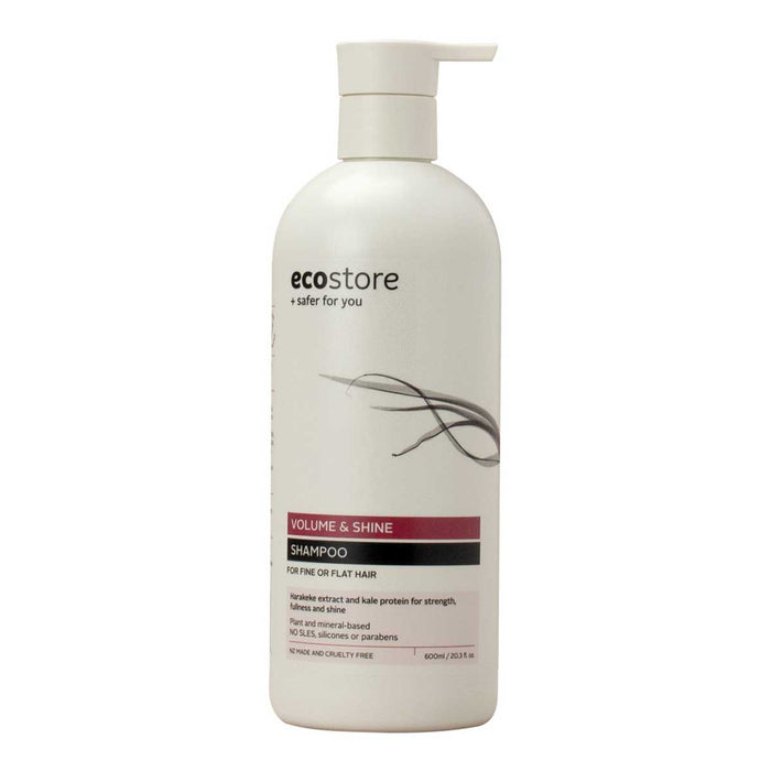 EcoStore Volume & Shine Shampoo bottle on a white background.