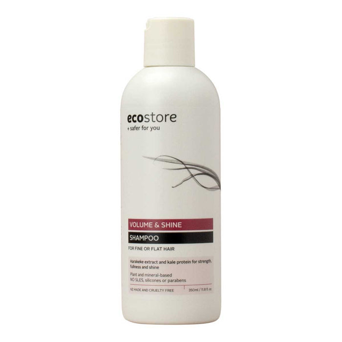 Ecostore Volume & Shine Shampoo bottle on a white background.
