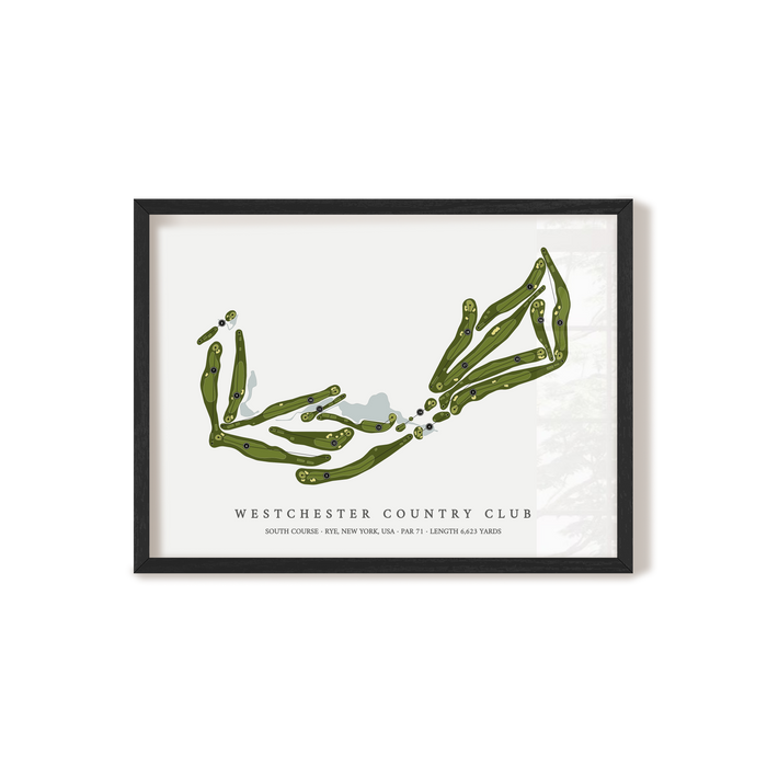 Westchester Country Club - South Course | Golf Course Map | Black Frame