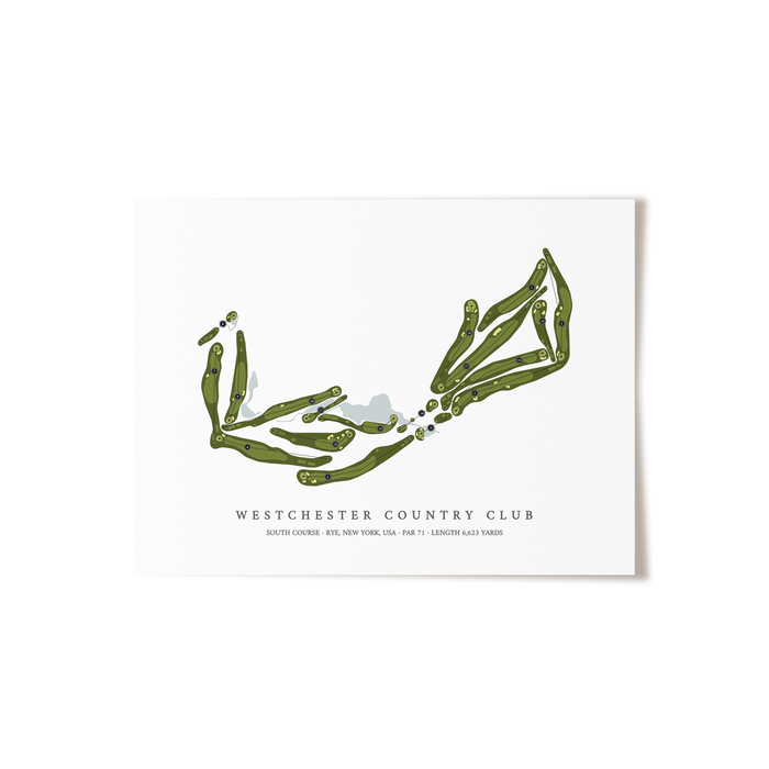 Westchester Country Club - South Course | Golf Course Map | Unframed