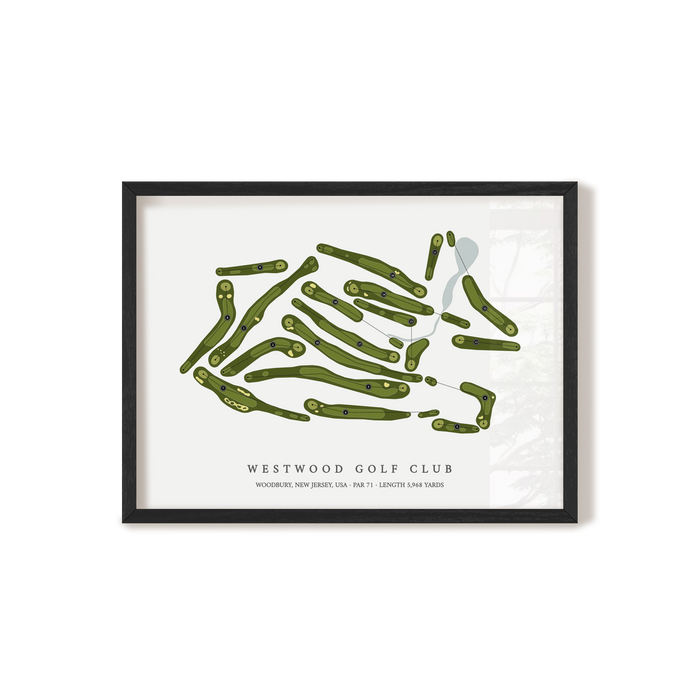 Westwood Golf Club | Golf Course Map | Black Frame