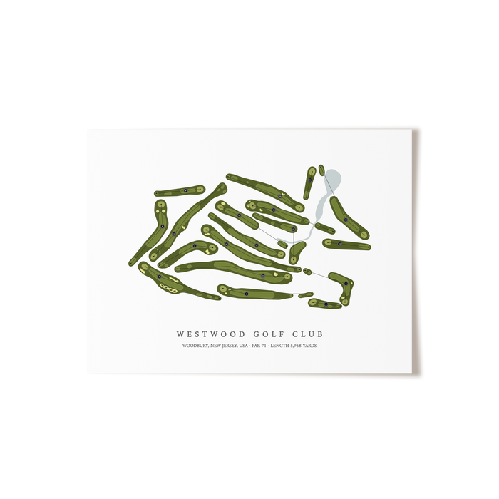 Westwood Golf Club | Golf Course Map | Unframed