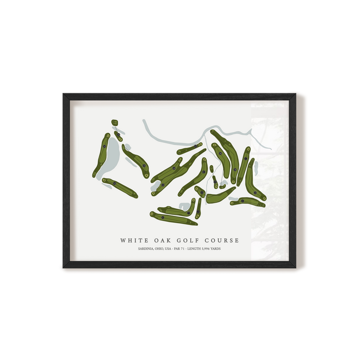 White Oak Golf Course | Golf Course Map | Black Frame