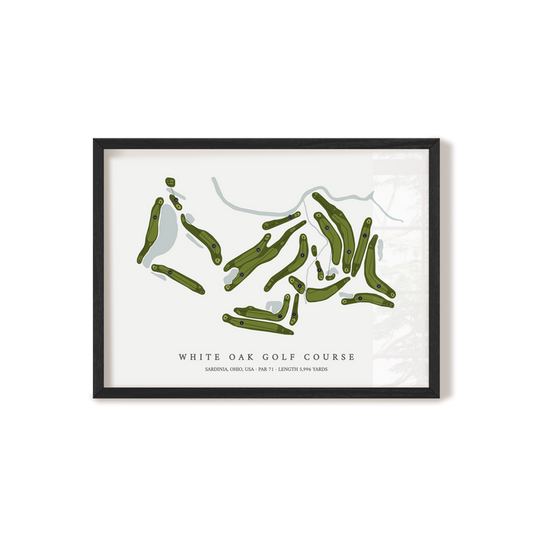White Oak Golf Course | Golf Course Map | Black Frame