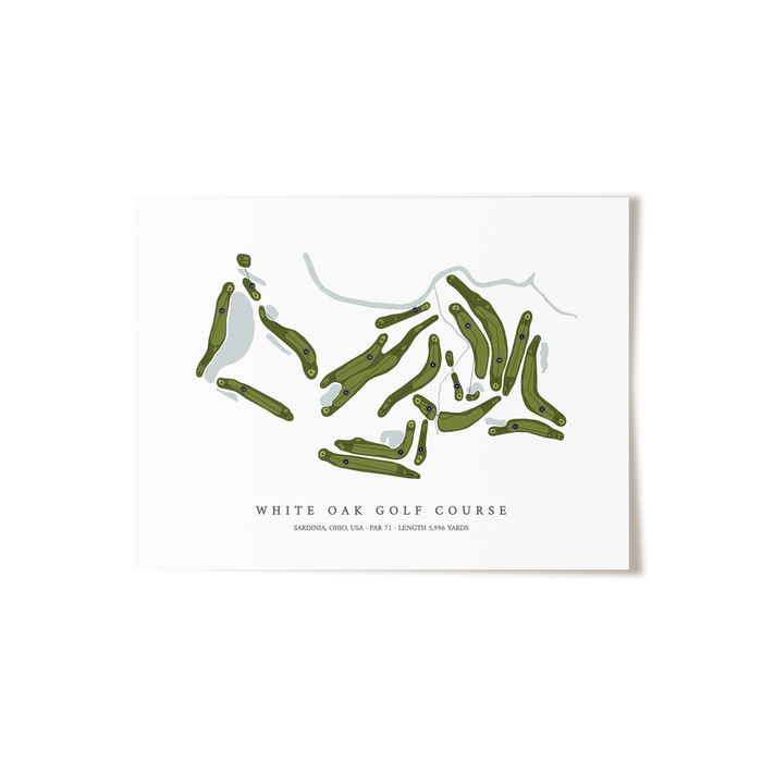 White Oak Golf Course | Golf Course Map | Unframed
