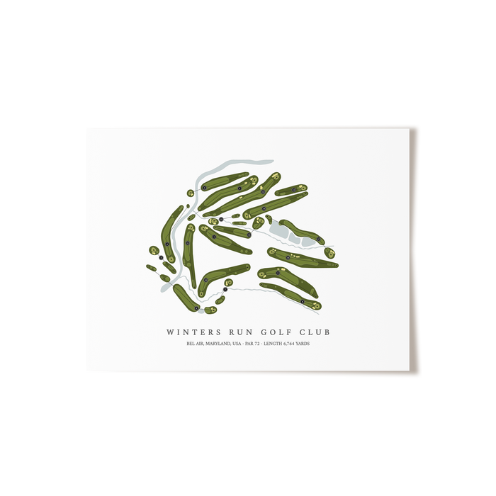 Winters Run Golf Club | Golf Course Map | Unframed