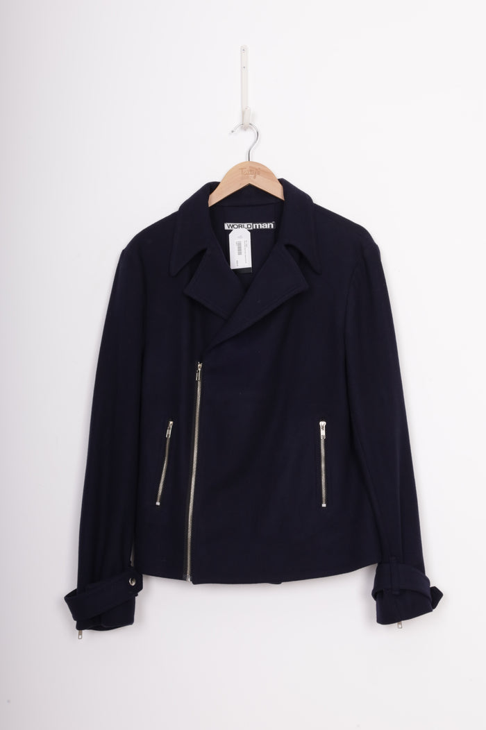 World Man Mens Blue Jacket Size M