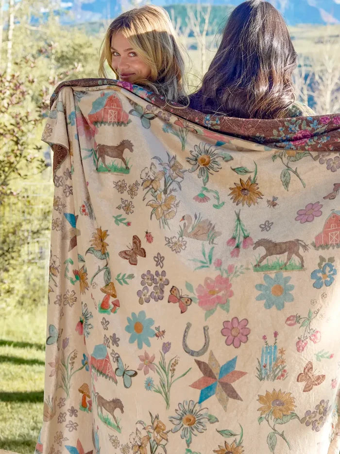 XL Double-Sided Cozy Blanket - Farm Days-view 1